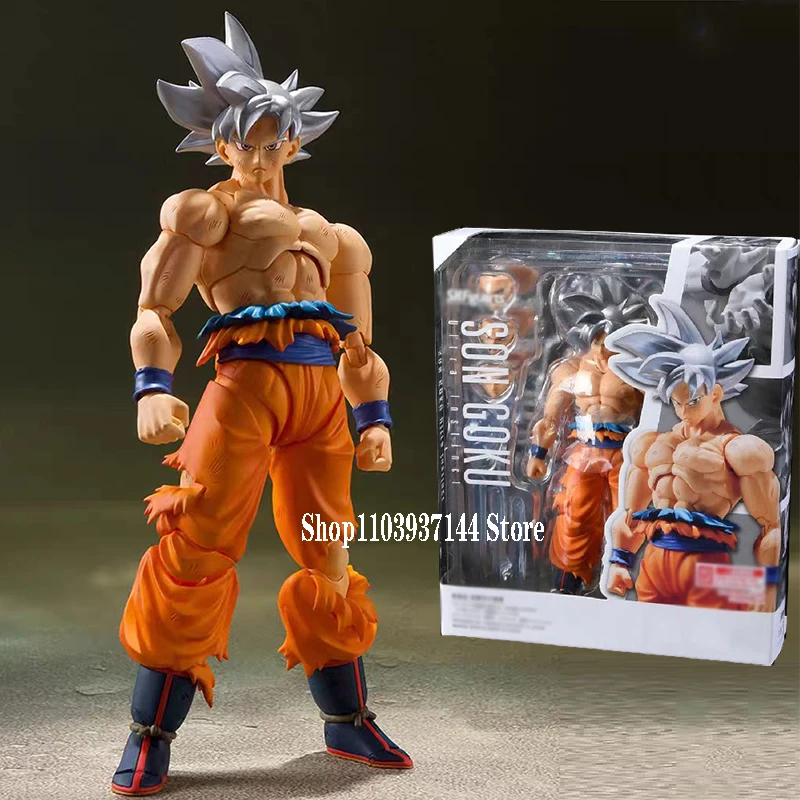 16cm SHF Goku Super Saiyan Statue GK Dragone Ball Figure Migatte Son Goku White Haired Figurine PVC Collection Ornament Toys