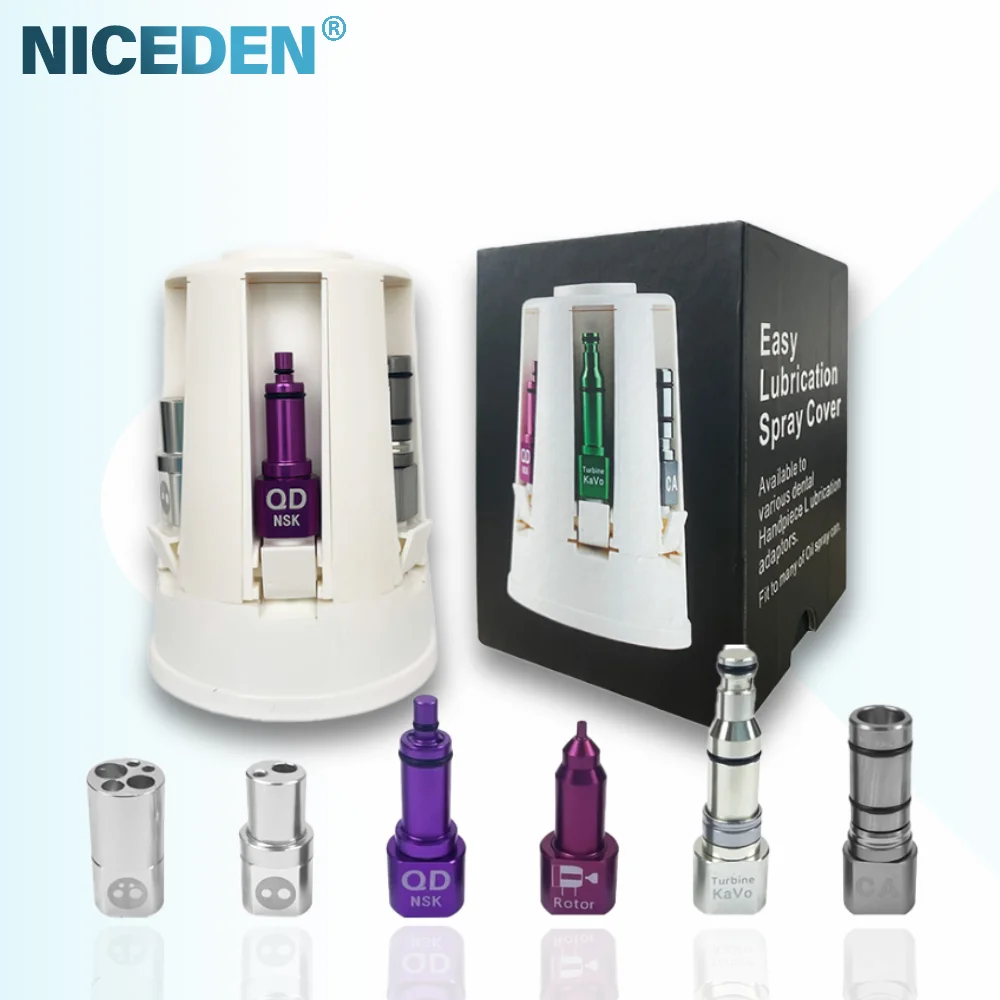 

Dental Portable Handpiece Oiler 5 Nozzles To Fit Standard Spray Cleaner Lubricant Spray Connector Dentistry Tool