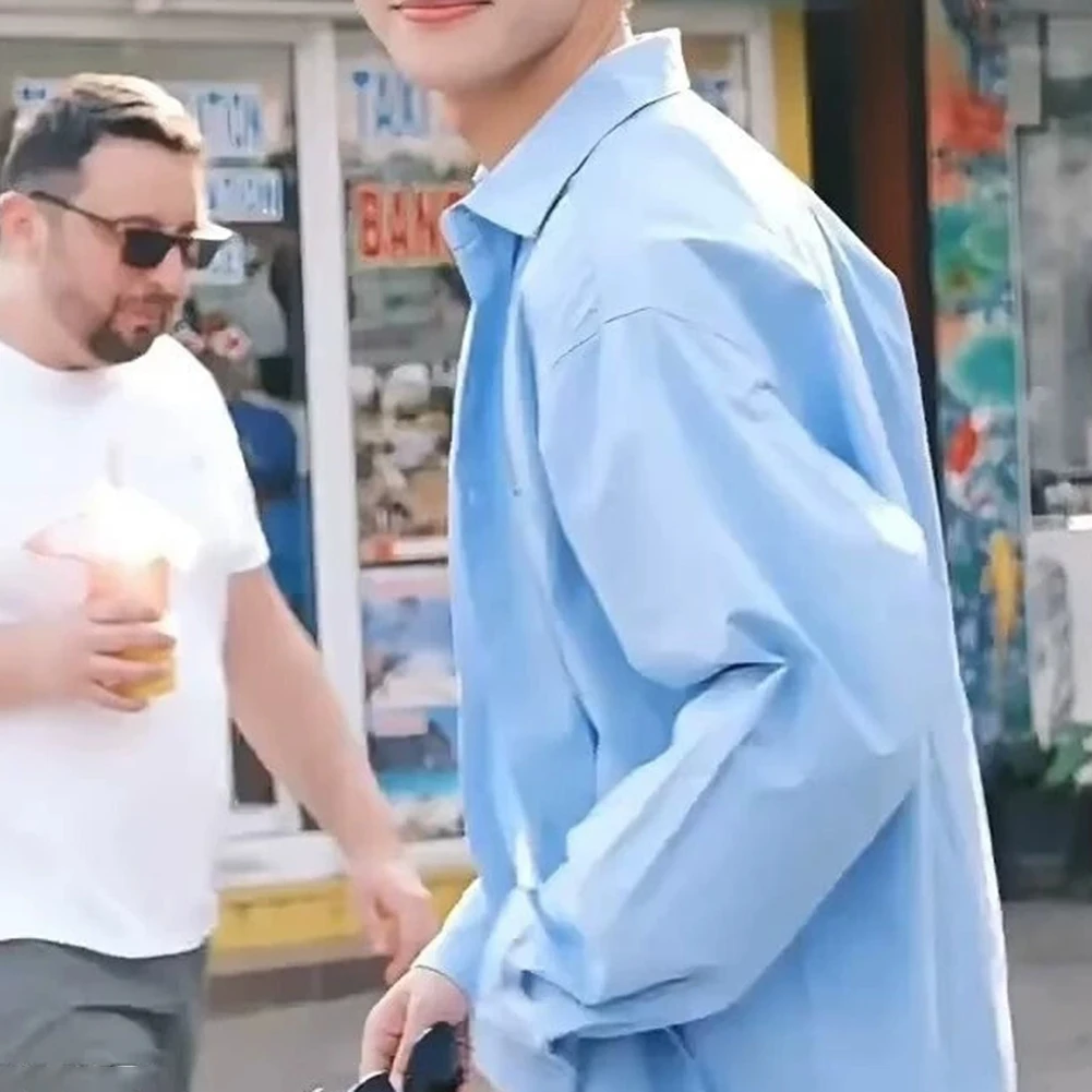 

3XL весенне-осенняя модная мужская повседневная рубашка с длинным рукавом, однотонная рубашка обычной длины, слегка стрейч