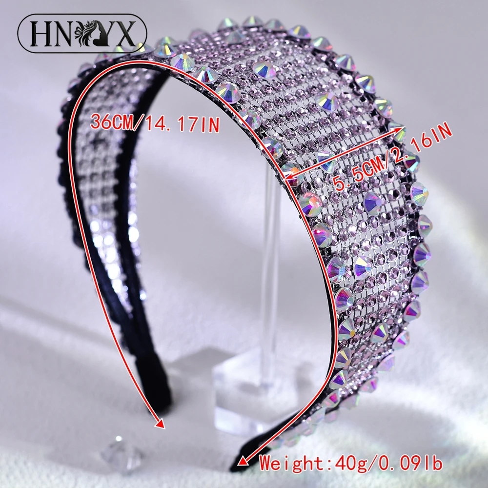 HNYYX Trendy Rhinestone Wide Head Hoop Women Bridal Bridesmaid Headband Party Wedding Prom Hair Accessory YXA84