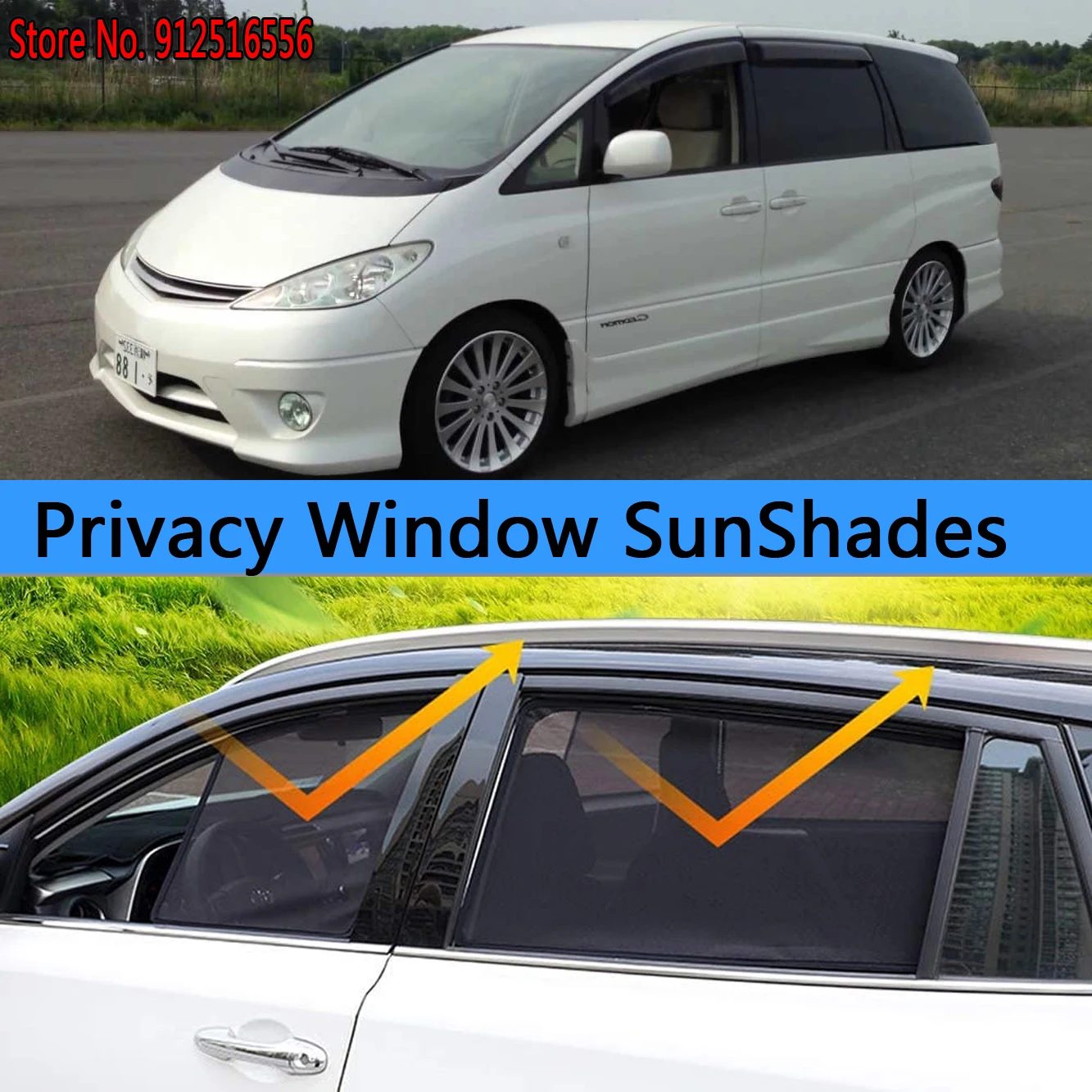 Sun Shade Shading Protection Window SunShades Sunshield Accseeories For Toyota Previa Estima Tarago ACR30 XR30 XR40 2000 - 2005