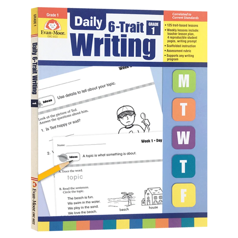 

Evan-Moor Daily 6-Trait Writing, Grade 1 TE Workbook,aged 5 6 7 8, English book 9781596732865