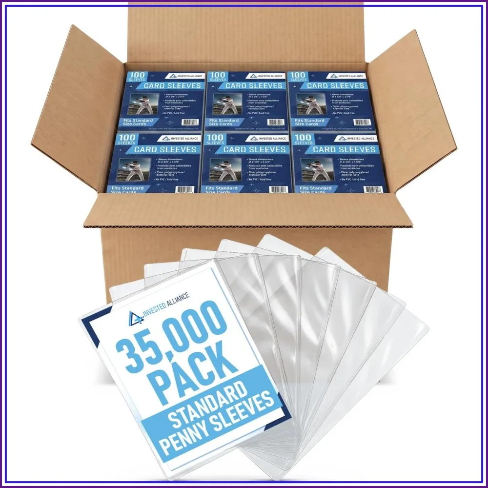 Thick Penny Sleeves Soft Trading Card Sleeves for Baseball Football Cards Ultra Clear