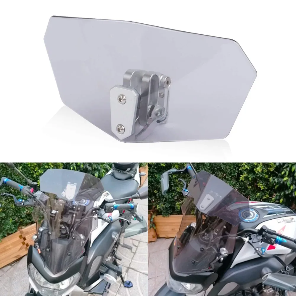 

Universal Motorcycle Windshield Extension Universal Adjustable Windscreen Extender Deflector fit for Kawasaki Suzuki Yamaha