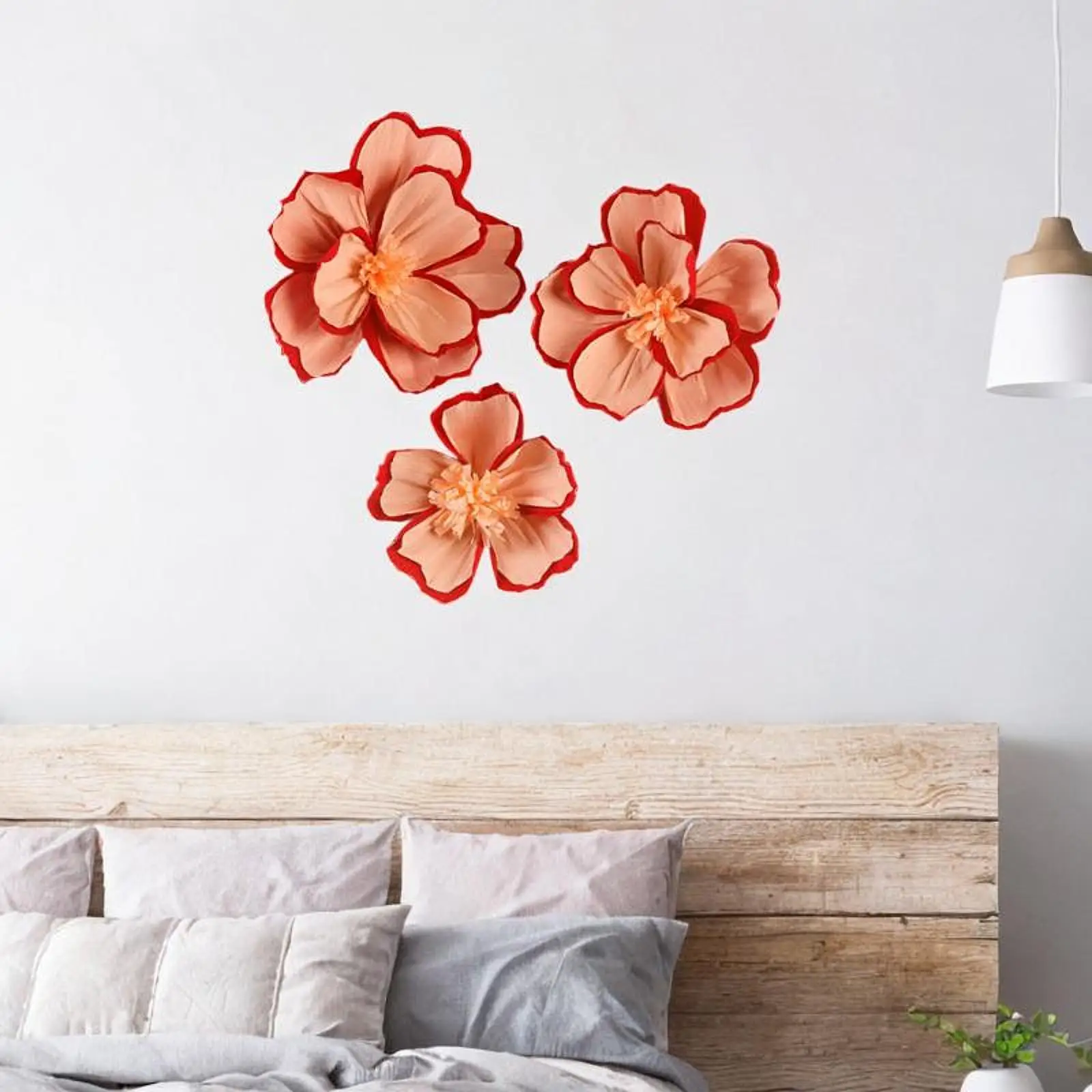 3x ดอกไม้กระดาษ Wall Decor DIY Crafting โครงการพื้นหลัง 3D งานแต่งงานตกแต่ง Crepe ดอกไม้กระดาษสําหรับเจ้าสาว