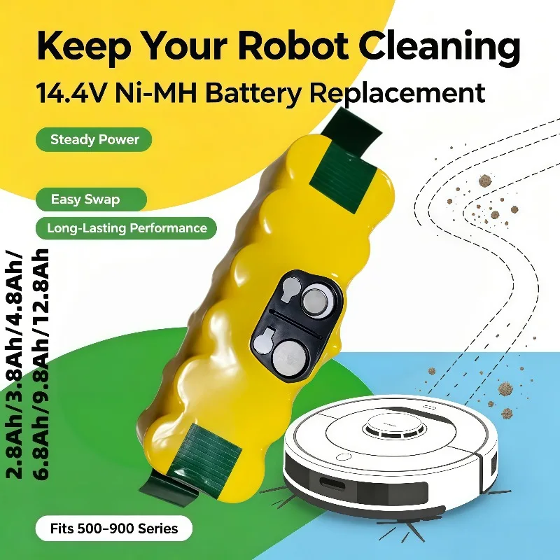 Высокоёмкостная батарея 14.4В NI‑MH Lpega 1800‑12800мАч, совместимая с iRobot Roomba 530 555 581 650 760 880.