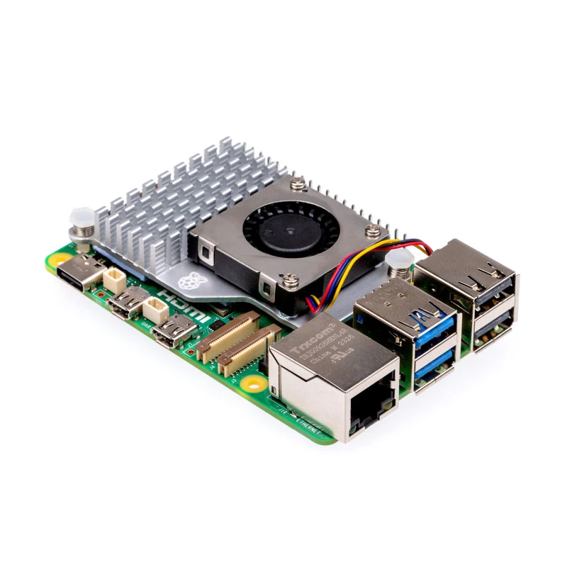 Raspberry Pi Active Cooler Metal Heatsink Office Fan with Adjustable Speed Cooling Fan for Raspberry Pi 5