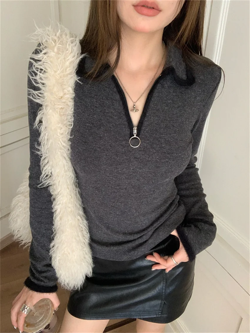 PLAMTEE Hot Sale Women Sweaters Slim Bottoming Office Lady 2023 Full Sleeve Mujer Knitted New Autumn Chic All Match Pullovers