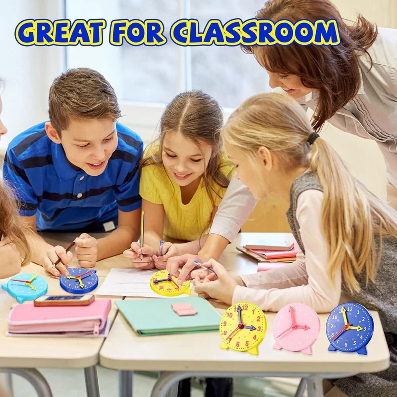 Teacher Gear Clock 24 Hour School Learning Tools Three-Hand Linkage 24-Clock Watch Model