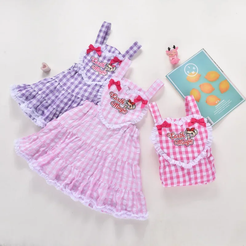 

Summer New Girls' Strap Dress Cute Bear Cartoon Dresses Treasure Strap Skirts Japanese Kids Clothes Girls Vestido Ropa Robes