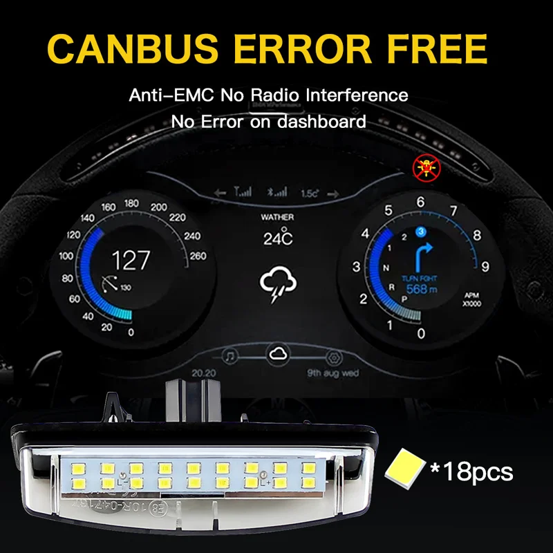 2Pcs CanBus No Error License Plate Lights For Mitsubishi Colt plus Grandis 2003~ OEM#: 8127130290 Number lamp