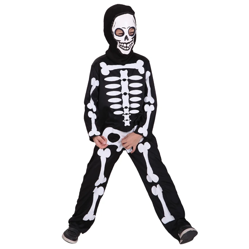 Halloween Skelet Kostuum Voor Kinderen Ghost Jumpsuit Glow In The Dark Carnaval Party Zentai Bodysuit Podium Performance Outfits