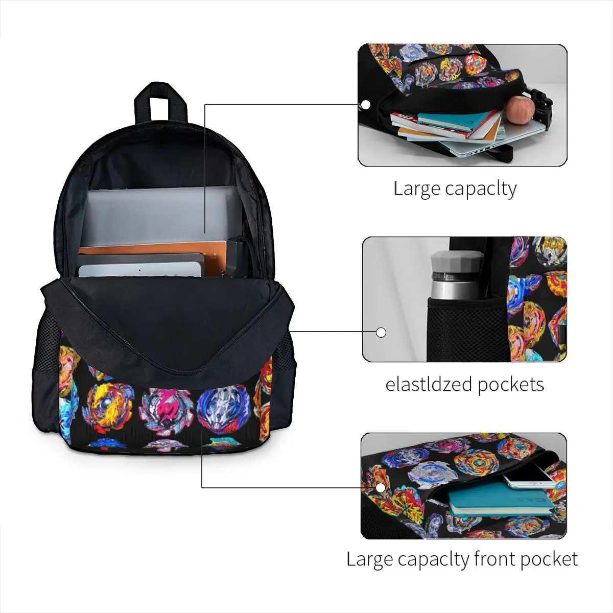 Beyblade Burst ransel buku anak laki-laki perempuan tas sekolah anak-anak ransel Laptop anak ransel tas bahu