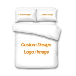 Custom King Queen Duvet Cover Luxury 3D Personalized Customization Print Bedding Set 2/3Pcs Quilt Cover Pink Coffee Color