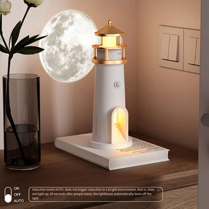 منارة إسقاط القمر، مستشعر حركة لاسلكي محمول، هدية عيد ميلاد للأطفال، الأطفال، الهدايا، غرفة النوم، الحضانة، الديكور #2
