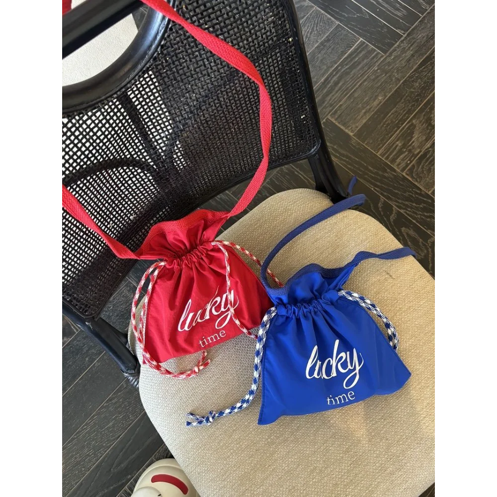 

All-match Water-repellent New Drawstring Bag, Adjustable Shoulder Strap, Mini Mobile Phone Change Storage Bag