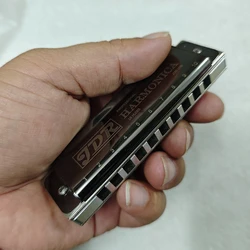 Professional 10 Hole Harmonica Metal Mouth Organ Case Diatonic Harp Tuning Musical Instrument Key 10 C Tone Blues Clues Gaita