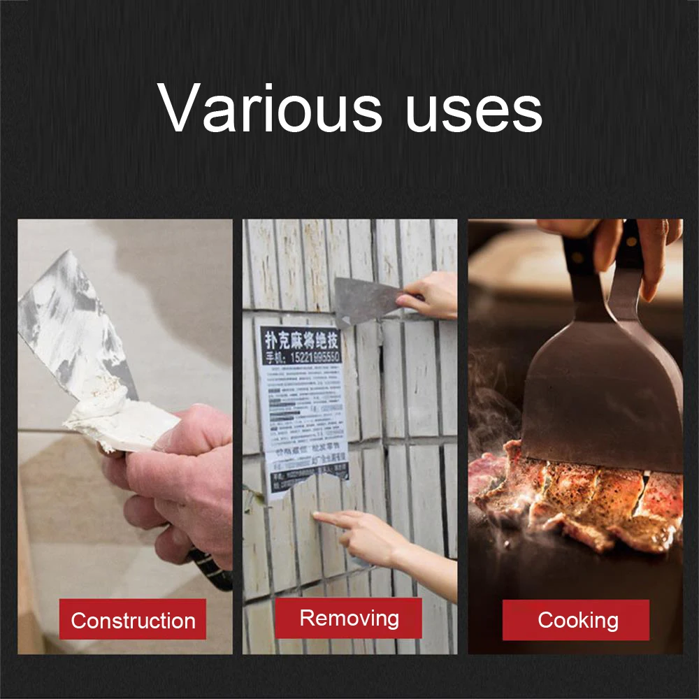 스테인레스 스틸 통합 퍼티 나이프 스크레이퍼 주걱 퍼티 페인터 페인트 도구 석고 삽 깨끗한 주걱 건설 도구