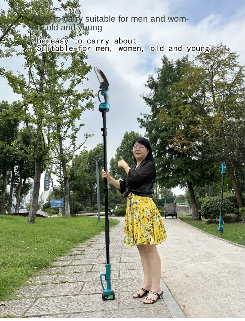 6-Inch Electric Chain Saw, 2.5cm Electric Pruning Shears, 1.7m Telescopic Extension Rod Asta Telescopica Per Potatura A Batteria