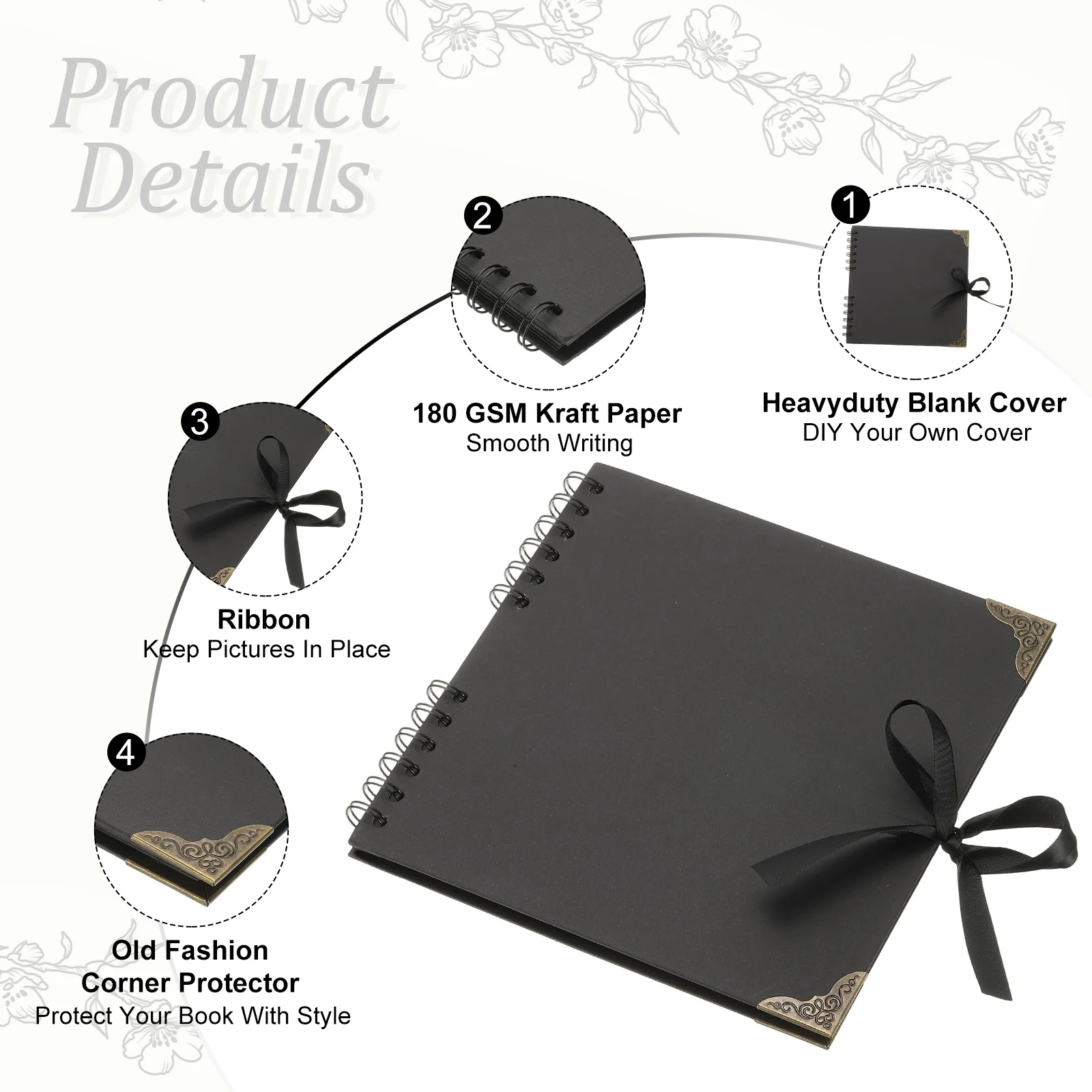 1/2 قطعة ألبومات الصور سجل القصاصات غلاف فني سكرابوكينغ كتاب ألبوم بها بنفسك لوازم مع الشريط الزفاف هدية للذكرى السنوية كتاب الذاكرة