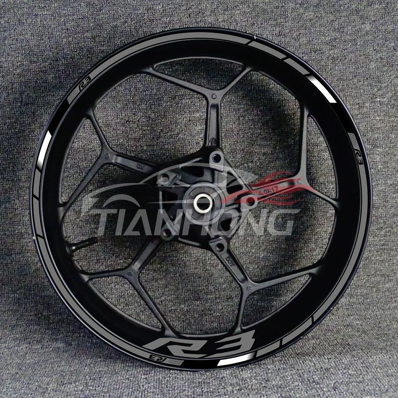 17 Inch For YAMAHA YZF R3 Motorcycle Logo Wheel Hub Waterproof High Reflective Rim Stickers Front And Rear Decal Decoration