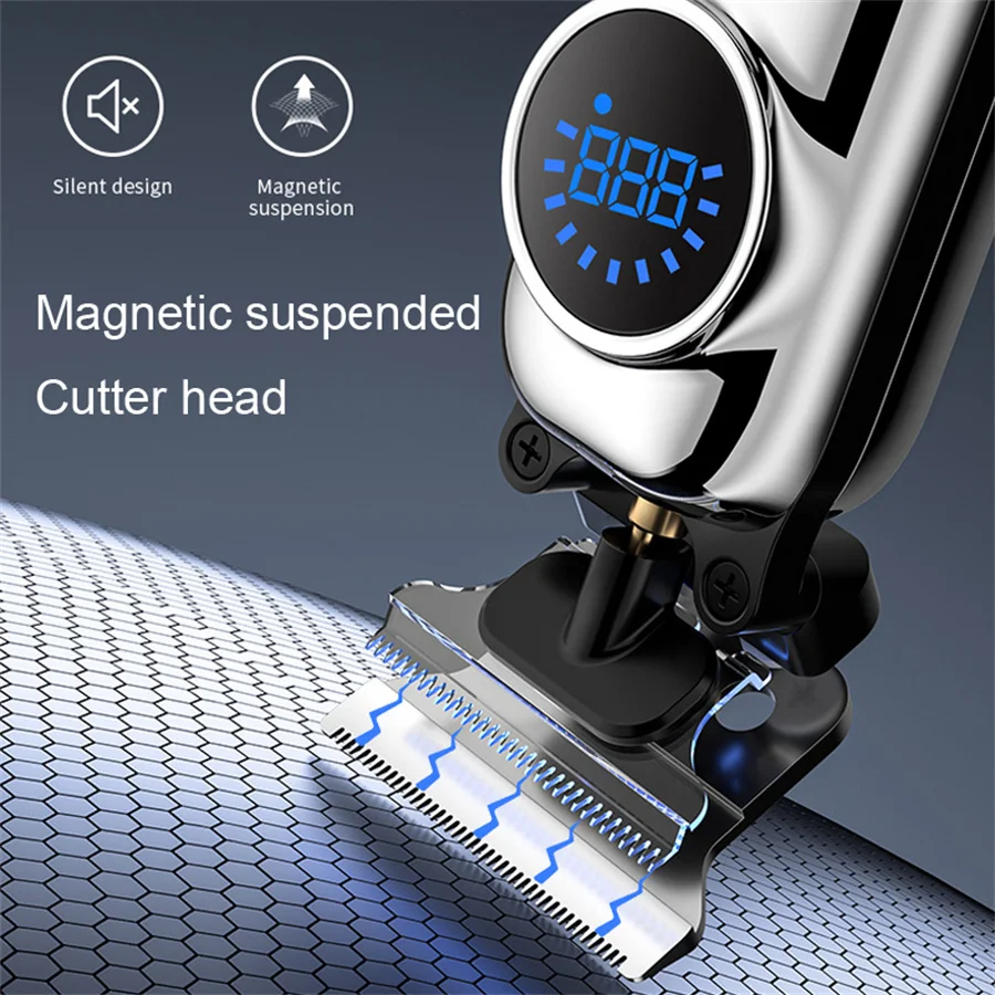 Hair Clipper Magnetic suspended Cutter head Hair Trimmer LCD Display TYPE-C USB charging Salon Shaving Bald Tool