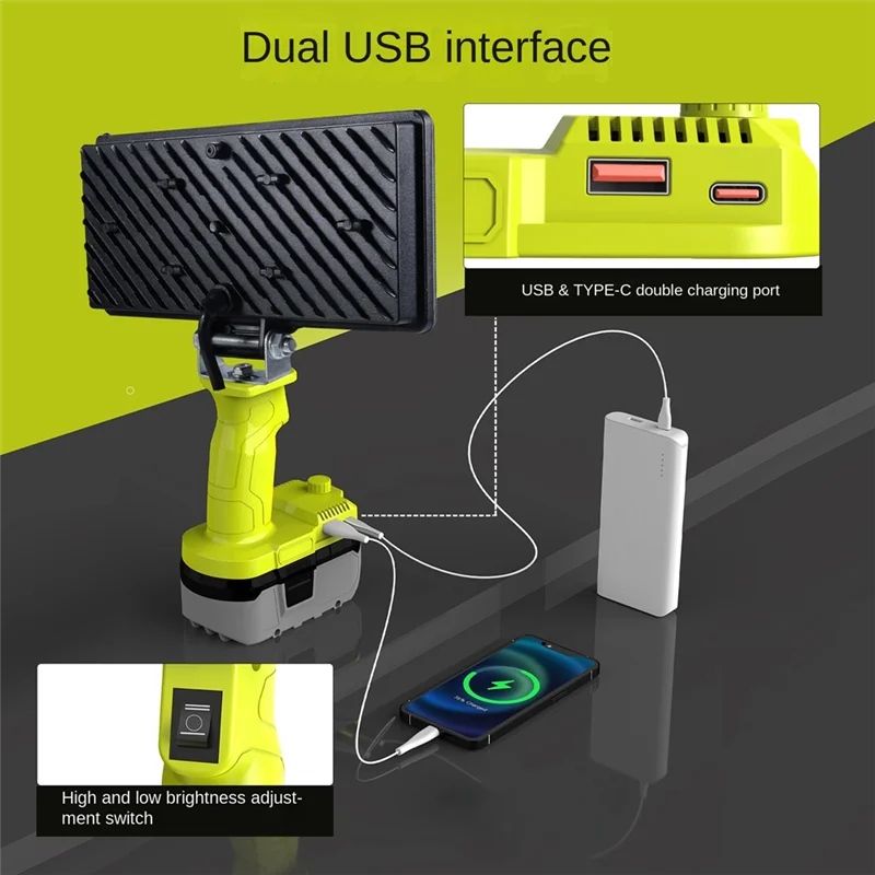 ABYP Автомобильный светодиодный сигнализатор, рабочий свет, фонарик, прожектор, прожектор, лампа для кемпинга, литиевая батарея 18 В P108 PBP005 P117