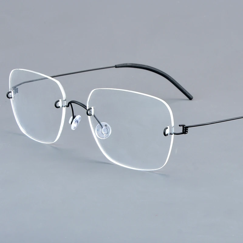 

2025 Denmark Brand Rimless Square Glasses Frame Pure Titanium 2487 Fashion Ultralight Screwless Eyeglasses No Pressure Eyewear