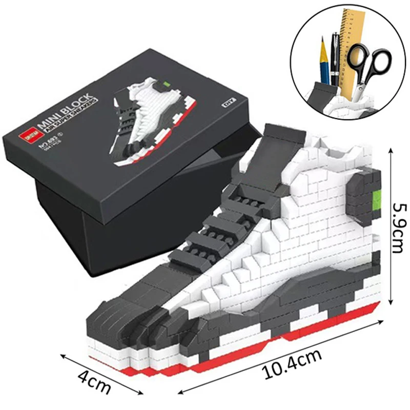 Mini bloques de construcción DIY para niños, zapatillas deportivas de baloncesto, modelo de zapatillas de deporte, bloques de construcción de Anime, juguetes de montaje para bloques, regalos para niños