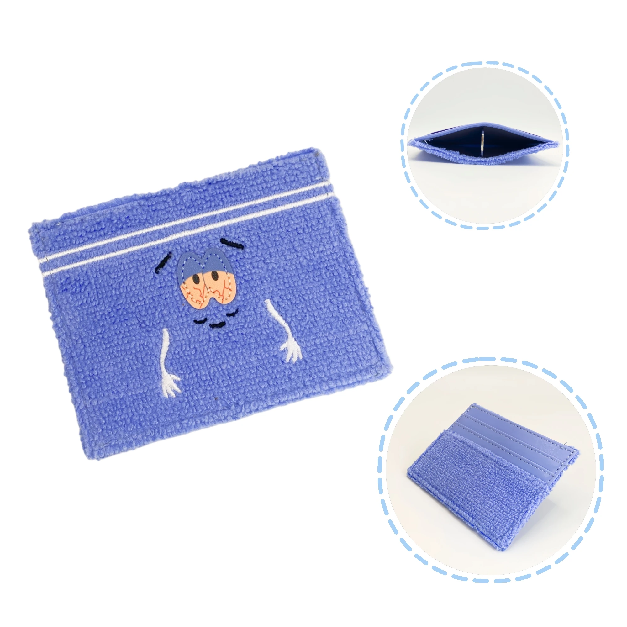 Towel Embroidery Wallet, Credit Card and Coin Purse, Simple and Cute for Women