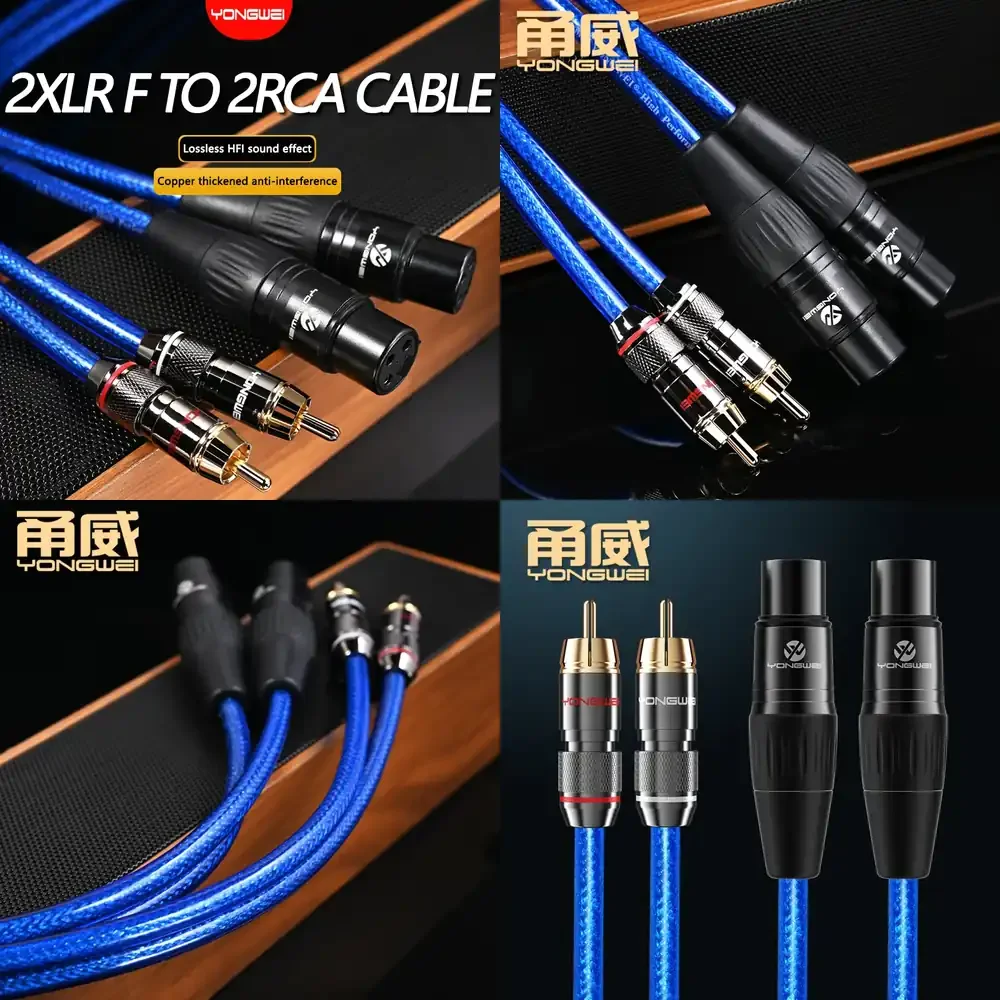 Cable de Audio HiFi YONGWEI, 2RCA Macho a 2XLR Hembra, Cable de Micrófono Balanceado para Interfaz de Mezcladora, Grabación en Estudio, XLR a RCA