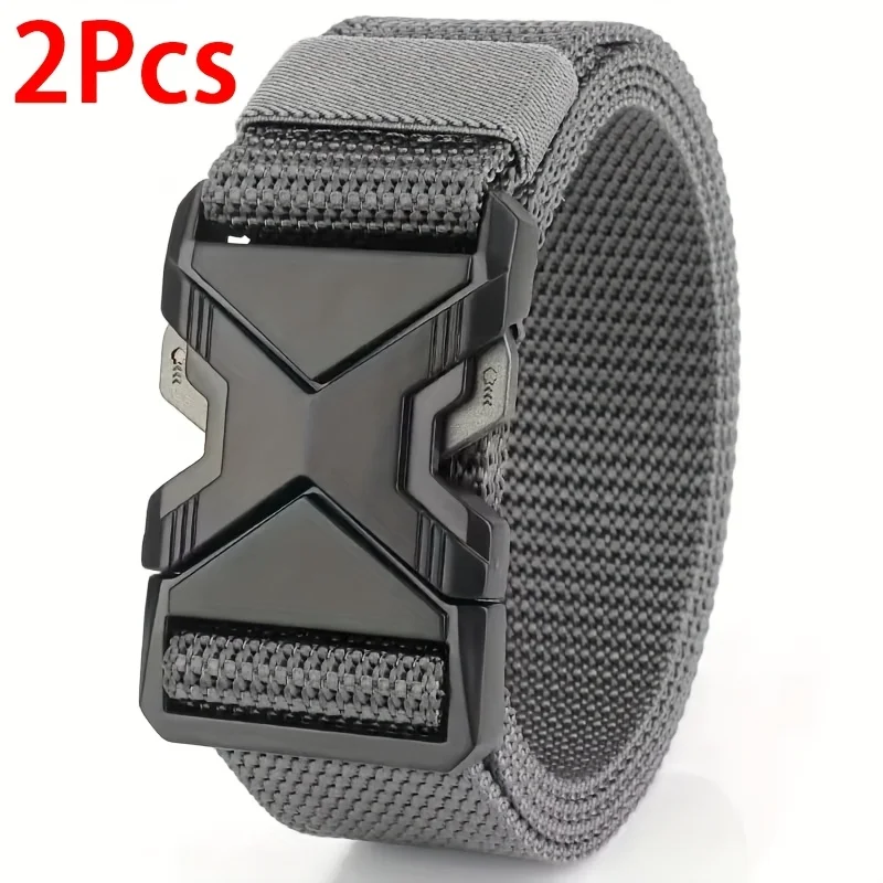 2 stücke Neue männer Sport Gürtel Kunststoff Schnalle Nylon Multifunktionale Freizeit Leinwand Bund Mehrzweck Outdoor Gürtel Für Männer Frauen – Detail 3