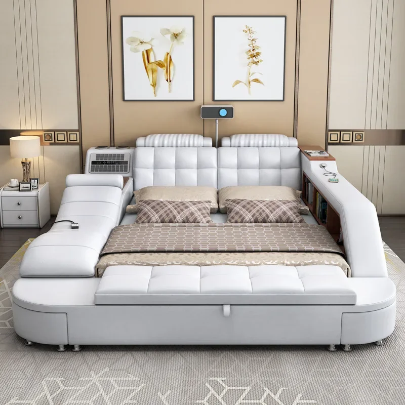 Modern Bedroom Smart Bed With Storage and Multifunction Massage With USB Charge and Speaker Electric Massage Bed
