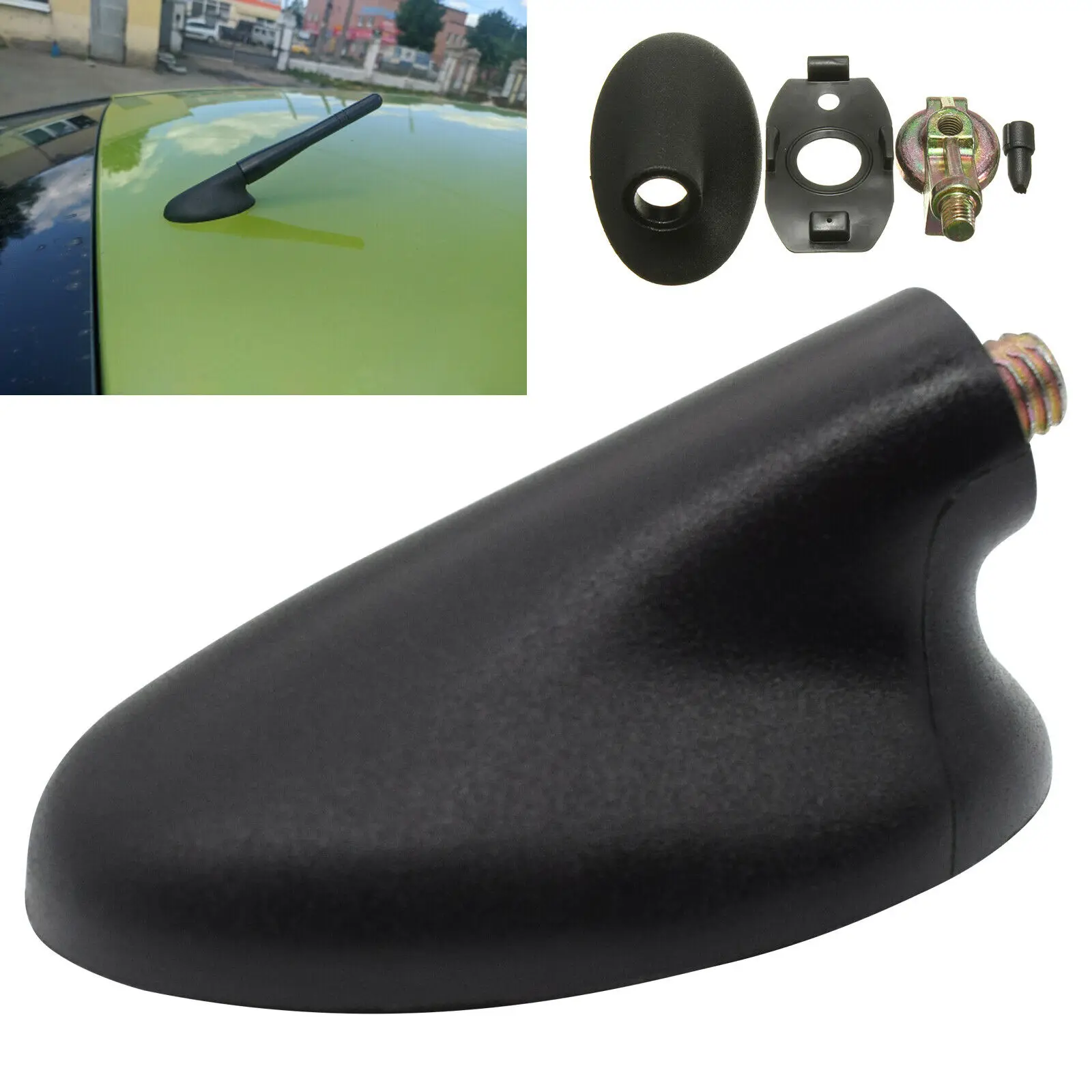 For Ford Fiesta Fusion Focus 1995-2011 Aerial Antenna Oval Base Black Car AM/FM Radio Aerial Roof Mount Base Car Accessories