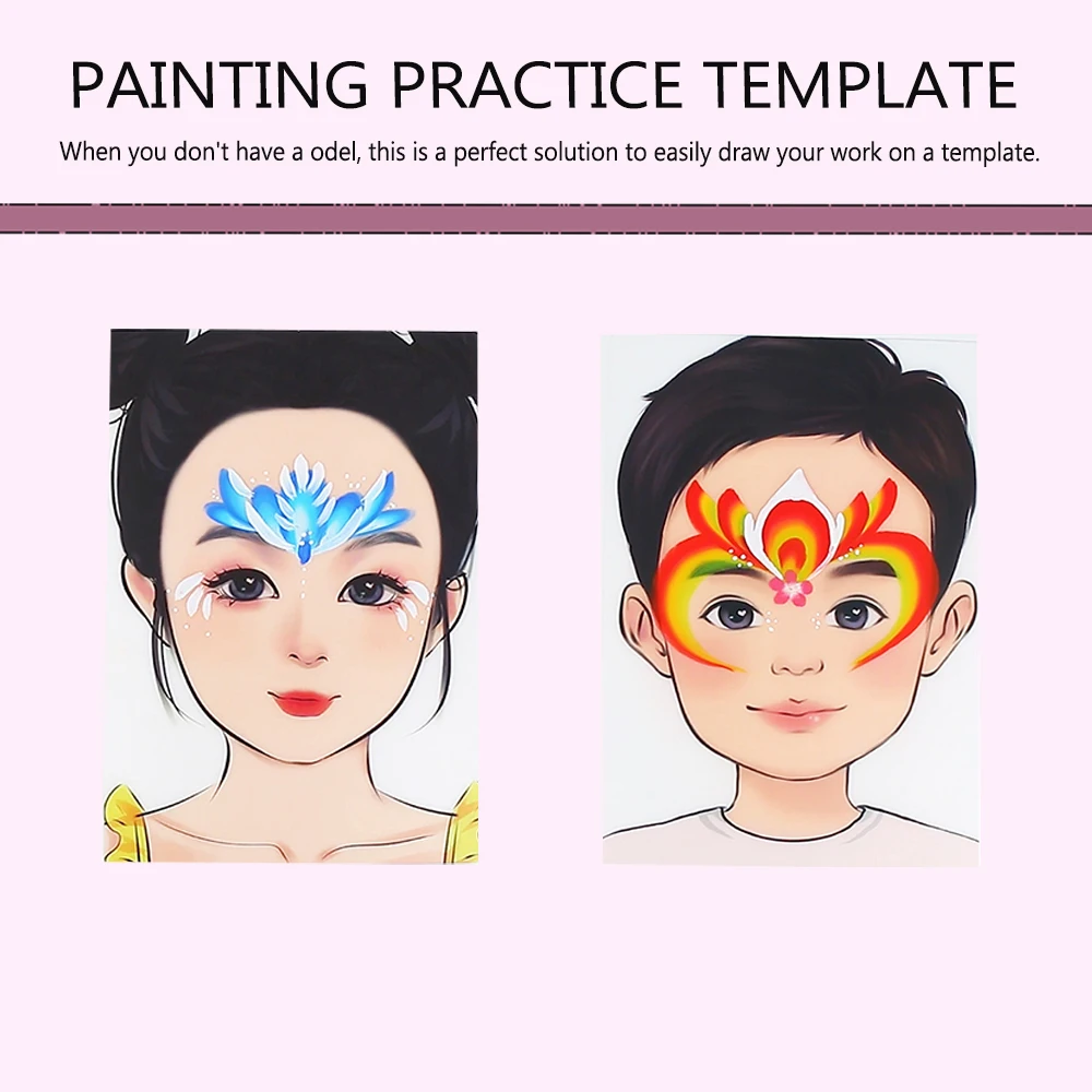 Painting practice Template Non toxic and washable Reusable Face Paint Exercise board for Body Art Painting Halloween Party