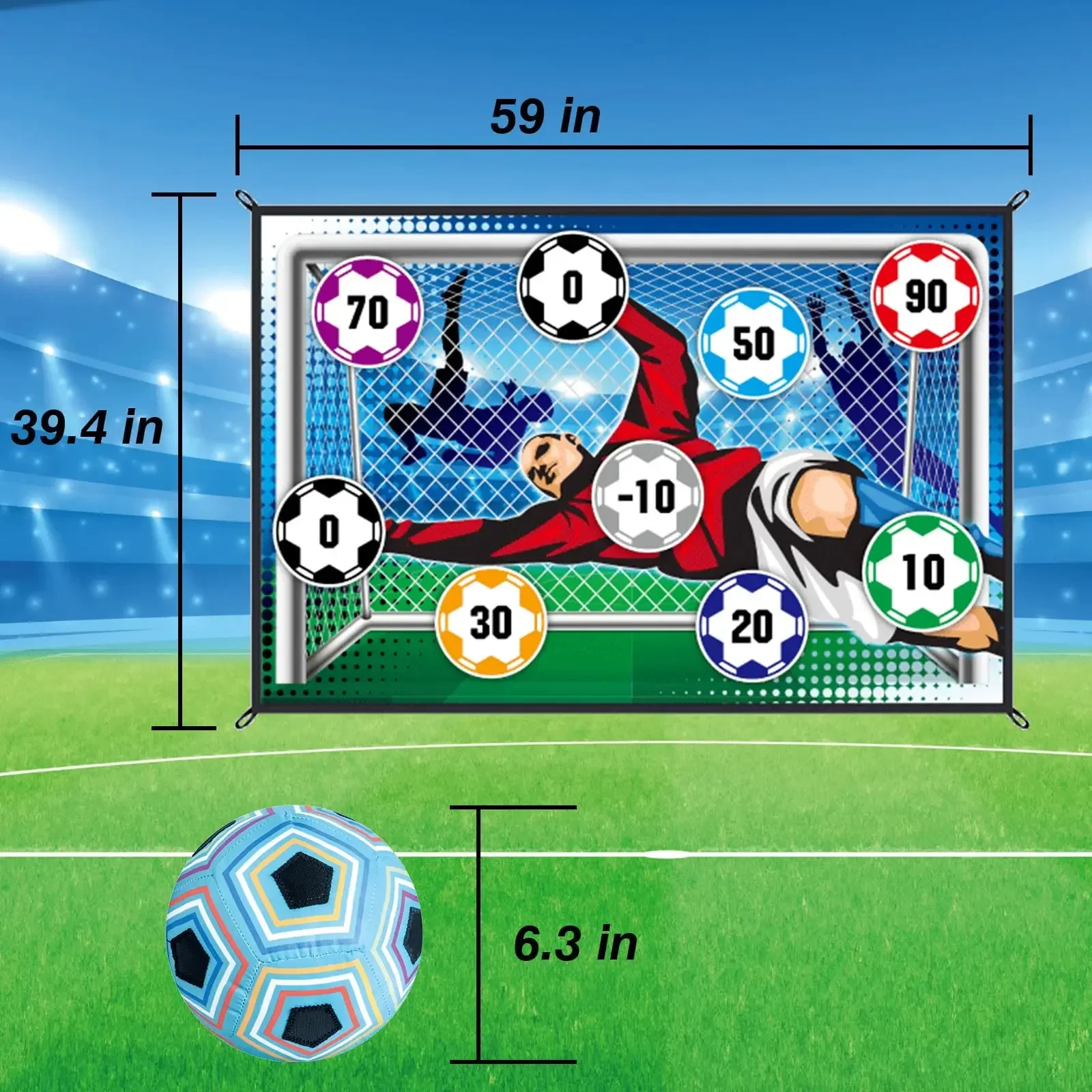 Porta da calcio pieghevole Porta da calcio in nylon Bersaglio da calcio per allenamento indoor da parete per ragazzi Set da calcio competitivo multigiocatore