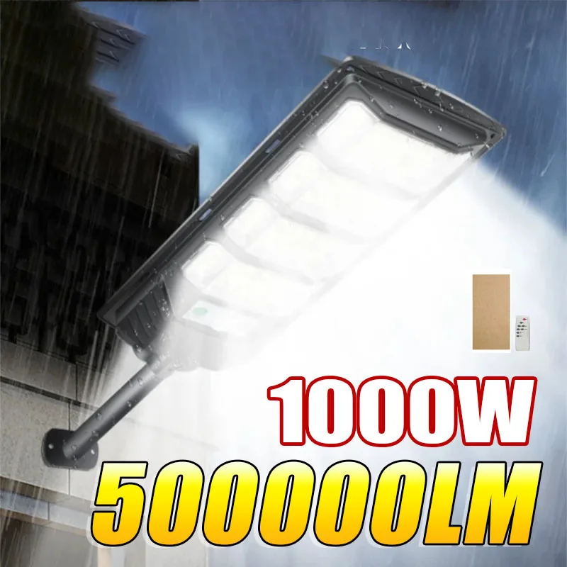 1000W/800W/600W 500000LM Solar Light for Outdoor Solar Lamp Sunlight Motion Sensor Light Remote Control Street Wall Yard Lamp