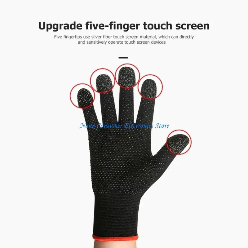 G7NE Hand Cover Game Controller for PUBG Sweat Proof Non-Scratch Knitted Gloves Outdoor Sports Skin-friendly Hand Accessories