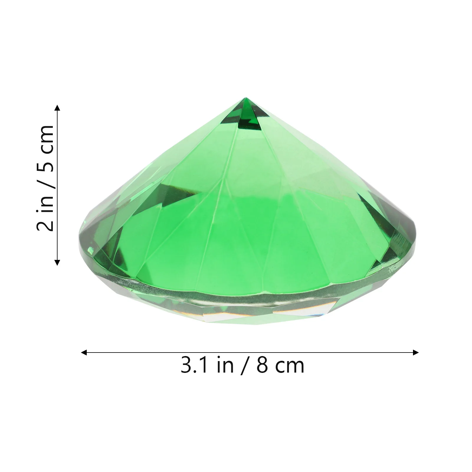 Faux diamant vert en verre de qualité supérieure, 2 pièces, ornement pour mariage, anniversaire, décoration de maison, brillant