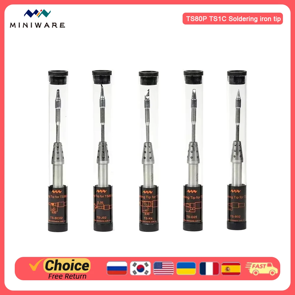 

MINIWARE TS80P TS80 TS1C Soldering Iron Tip Replacement Parts Soldering Equipment Tools
