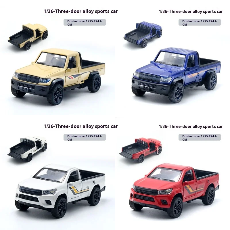 

4 styles 1:36 Alloy Diecast cross-country Car Model Classic Pull Back Car Miniature Vehicle Replica For Collection Gift for Kid