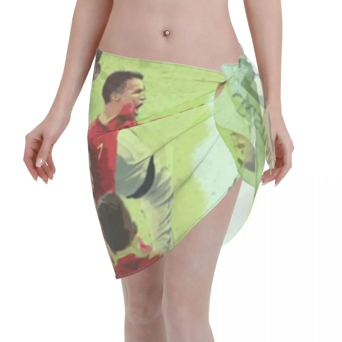 

Promotion Ronaldo-CR7 Multicolor Art Women's Beach Wrap SkirtIsland Trip Boho Beach Wrap