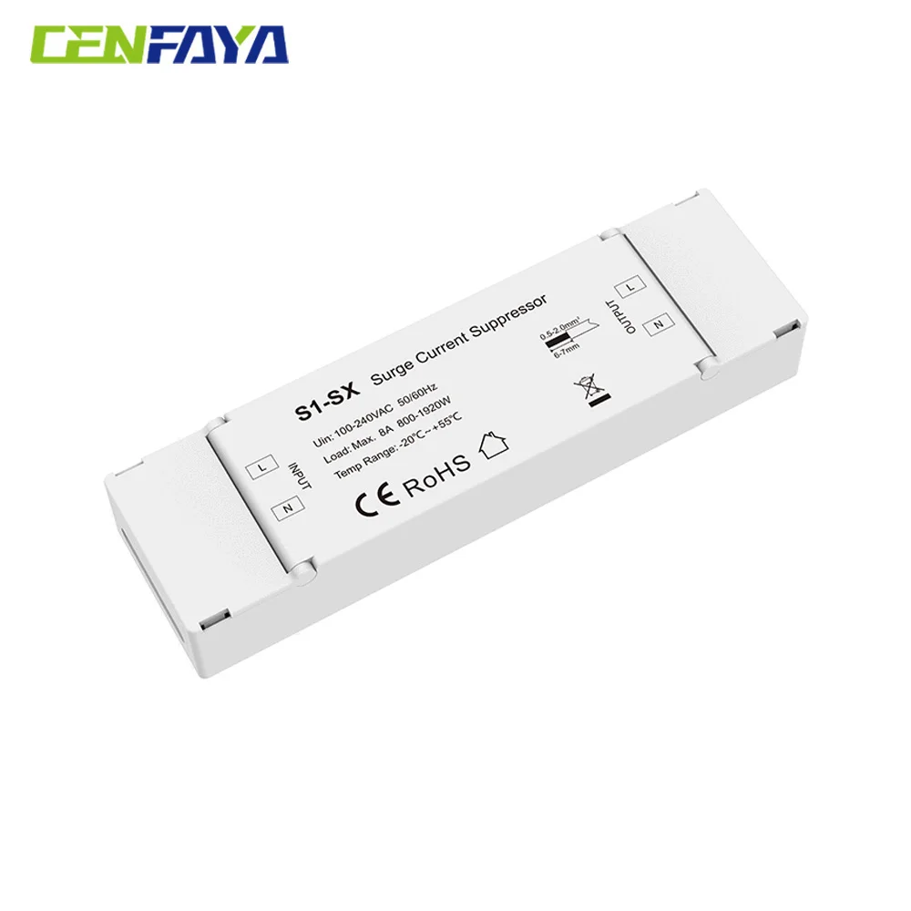 CENFAYA Surge Current Suppressor AC 110V 220V 230V 8A Triac Dimmable LED Driver Thermal Protector 1920 Watt Dimming Power Supply