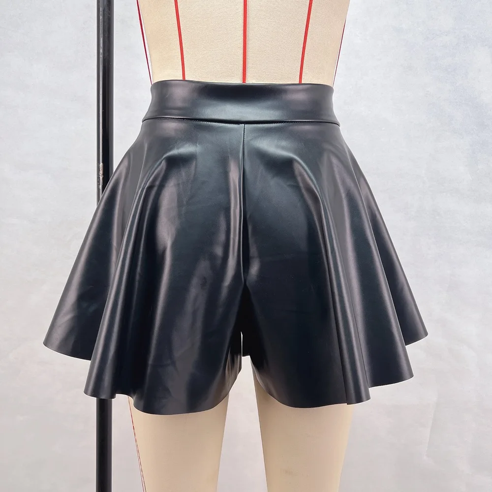 ZAROY юбка женская Black PU Pleated A-line Mini Skirt Summer Women Slim Fit High Waisted Leather Short Skirt юбка кожаная Faldas