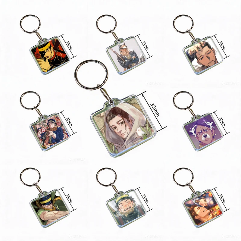 Anime G-Golden Kamuy Acrylic Keychain Handmade Hanging Ornaments for Clothes Backpack Decoration Accessories Gifts with Friends