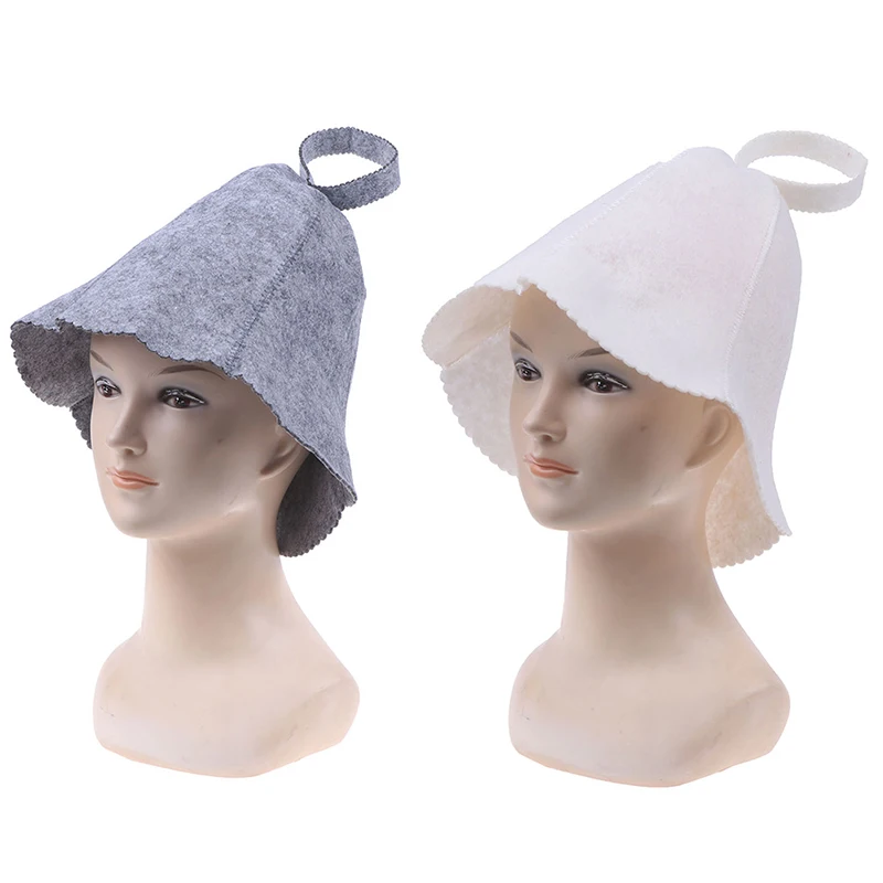 1PC 24 X 22CM Felt Head Protection Bath Anti Heat Free Size Russian Style Shower Cap Sauna Hat Absorbent Felt Shower Cap