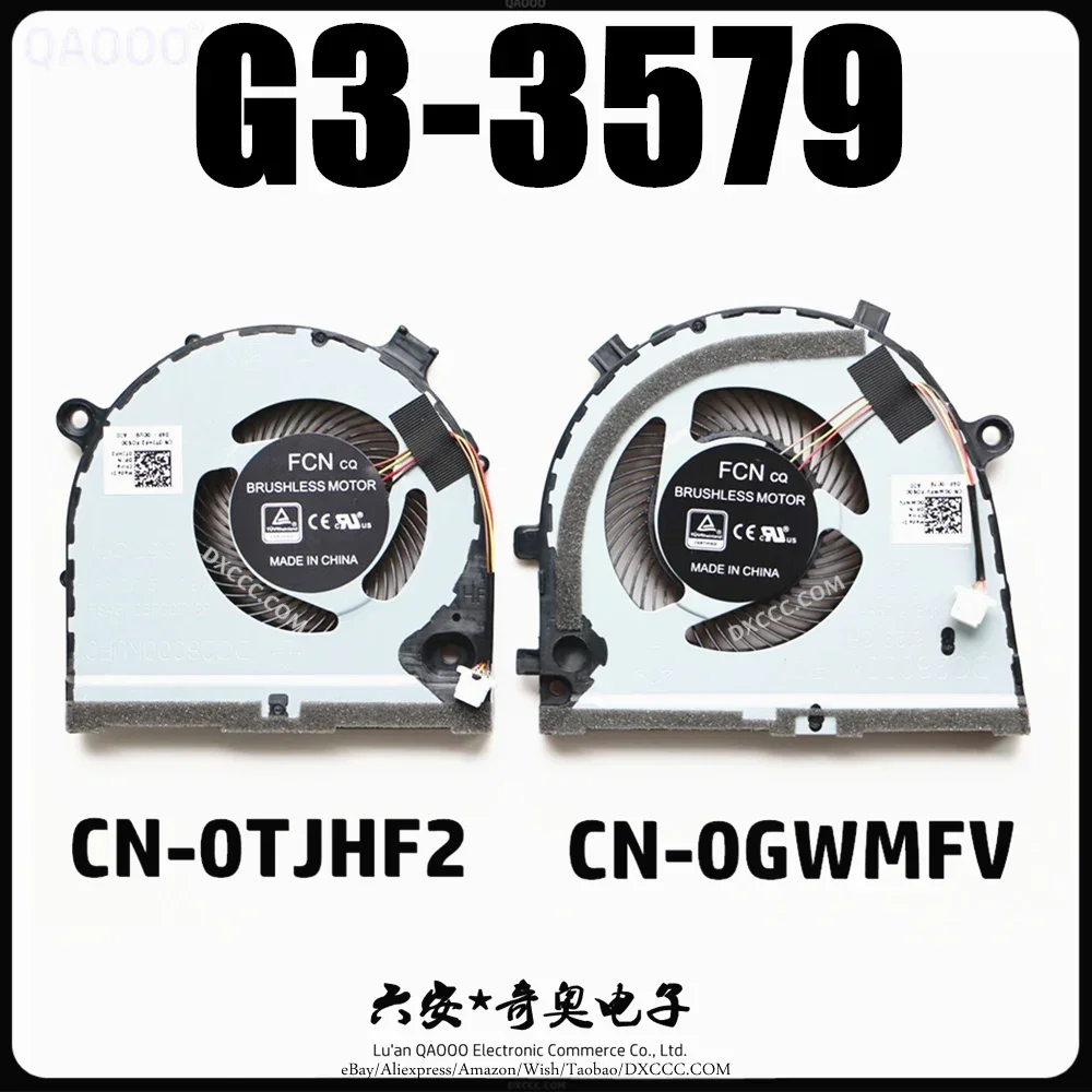 0TJHF2 & 0GWMFV  Laptop CPU COOLING FAN For DELL G3-3579 CPU & GPU COOLING FAN