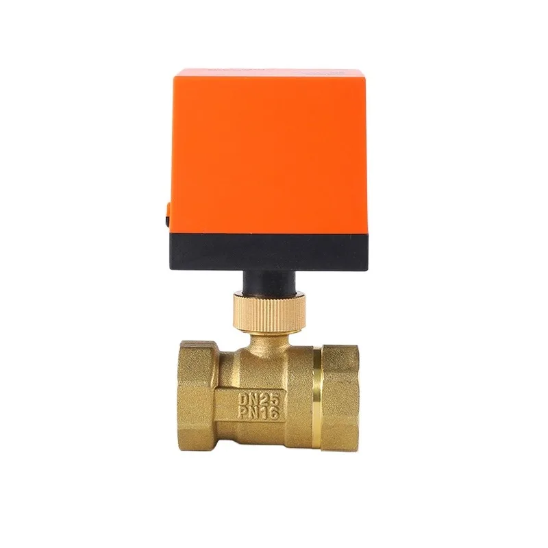 Three-wire Two-control Solenoid Valve Air Conditioner Floor Heating Brass Thread Two-way HVAC Temperature Control Electric Valve