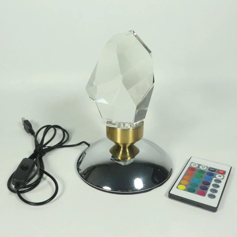 

Light Shadow K9 Crystal Stone Lamp 16 color RGB Control Diamond Table Light Fashion Design Home Decoration Bedroom Living Room