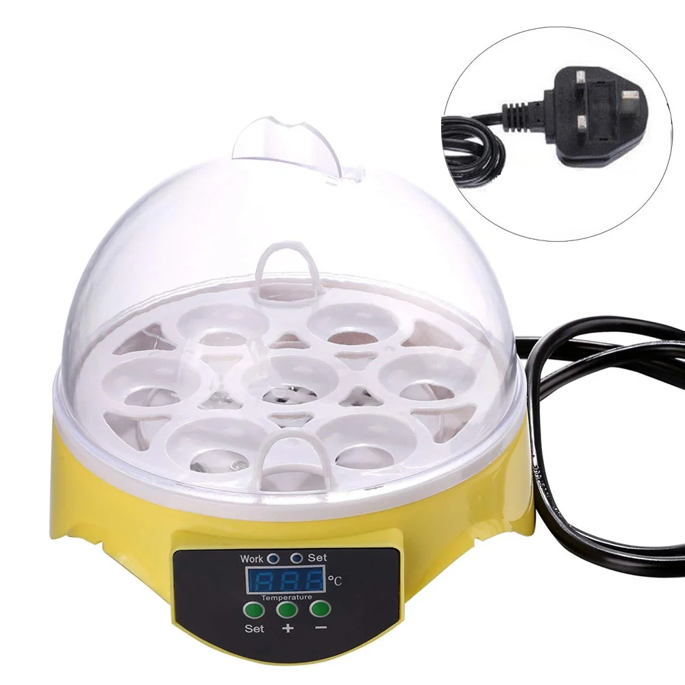 

7 Eggs Oviparous Animal Incubator Semi-auto Turning Hatching Hatcher Brooder Temperature Setting Button Chicken